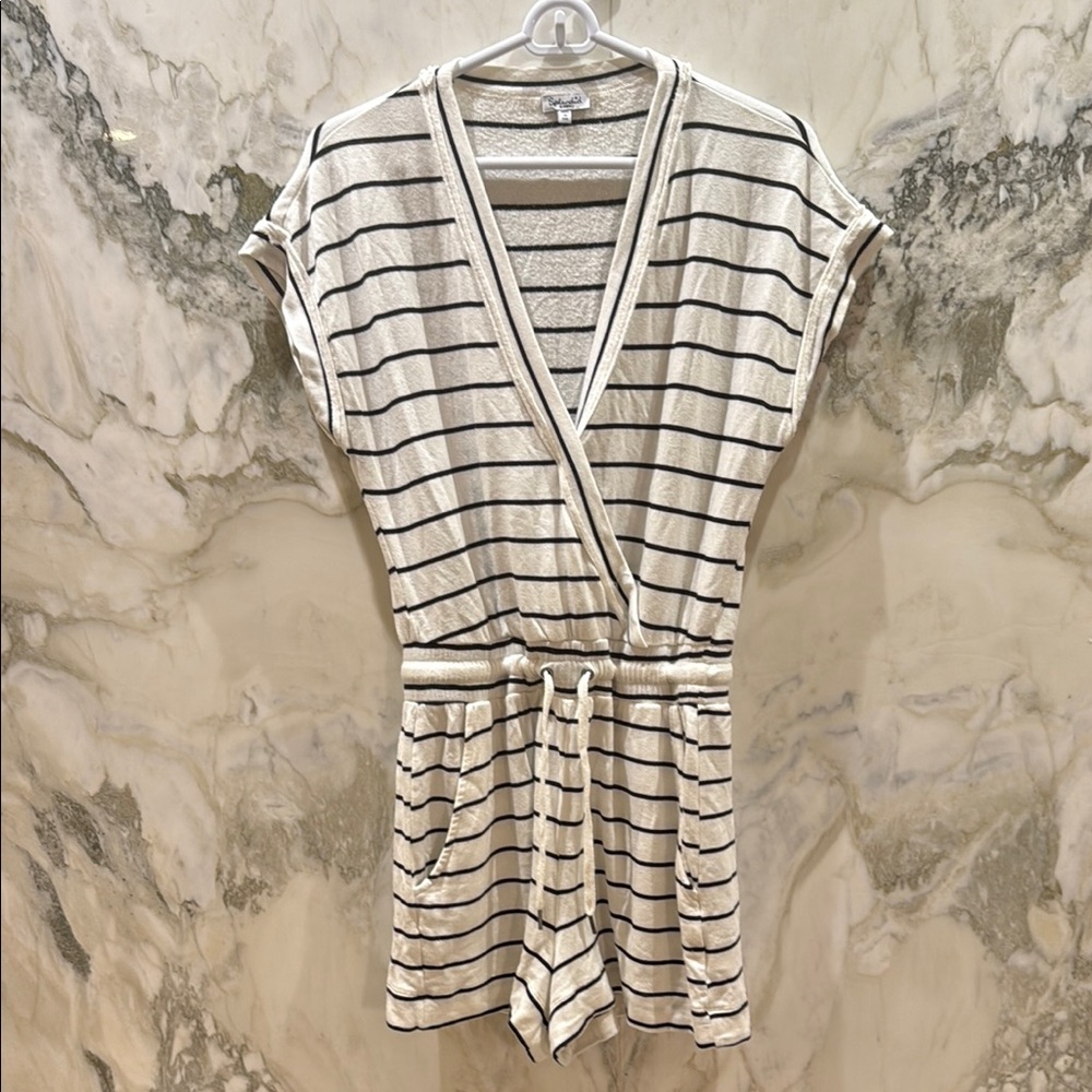 Splendid super soft Striped V-Neck Romper